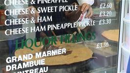 The next Banana and Nutella crepe is prfepared at Clarks Village